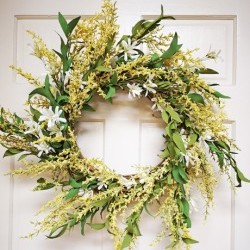 Item # 19S210 YEL - 22IN FLORAL WREATH