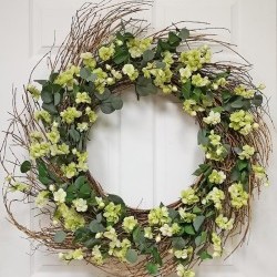 34IN EUCALYPTUS&GRN BLOSSOM WRE