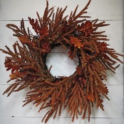 24IN WHEAT&OAK WREATH