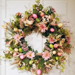 26IN DAISY&EGG WREATH