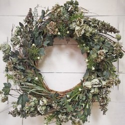 32IN BLUE FLORAL WREATH