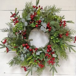 24IN EUCALYPTUS&CEDAR WREATH