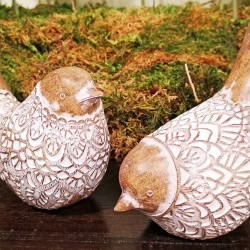 5.3X3X5.5 WOOD BIRDS X 2