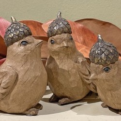 ASST 4.75X4.5IN ACORN HAT BIRDX3
