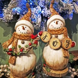 12IN WOOD SNOWMANX2
