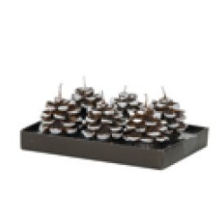 BOXED SNOW PINECONE T-LITE X 6PC
