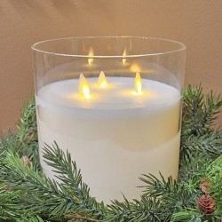 6X6 GLASS CANDLE/3WICK-2C