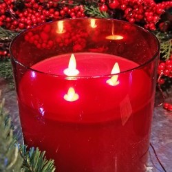 6X6 GLASS CANDLE/3HEAD-2C