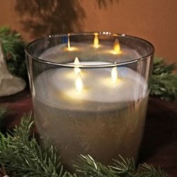 6X6 GLASS CANDLE/3HEAD-2C