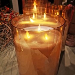6X8 GLASS CANDLE/3HEAD-2C