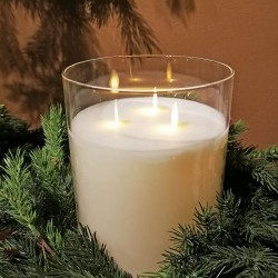 6X8 GLASS CANDLE/3HEAD-2C