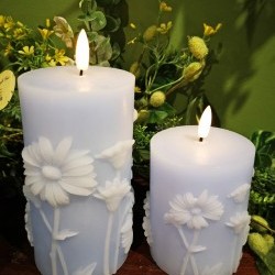 4&6IN LED DAISY CANDLE X2