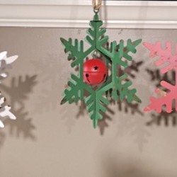 9.5X11 BELL IN SNOWFLAKESX3