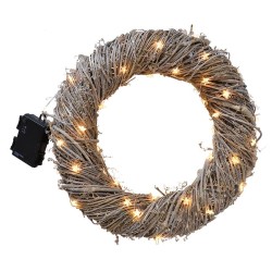 14" LED TWIG WREATH-AA/OD (50)