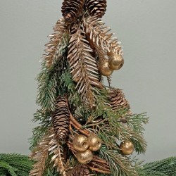 17IN GOLD PINE TREE