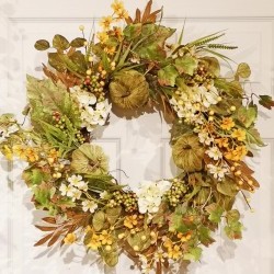 Item # PA2320S GRN - 24IN PUMPKIN WREATH