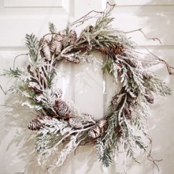 16IN SNOW TWIG WREATH