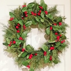 28IN APPLE&BAY LEAF WREATH