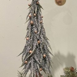 24IN SNOW TREE&GOLD BELL