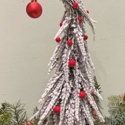 15IN SNOW TREE&RED BELL