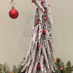 18IN SNOW TREE&RED BELL