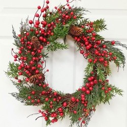 22IN BERRY&FIR WREATH