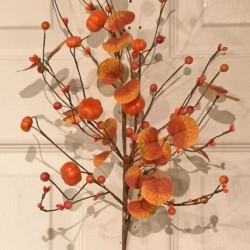 24IN MINI PUMPKIN&LEAF SPRAY