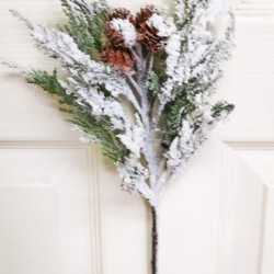 19IN SNOW PINE&CONE SPRAY