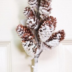 17IN SNOW PINECONE SPRAY