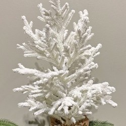 18IN SNOW PINE TREE PAPER POT