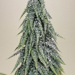 19IN SNOW PINE TREE BURLAP