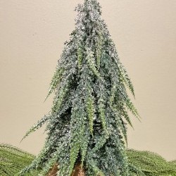15IN SNOW PINE TREE BURLAP