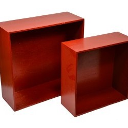 15"X6"&18"X7" SQ WOOD BOXES-2PC